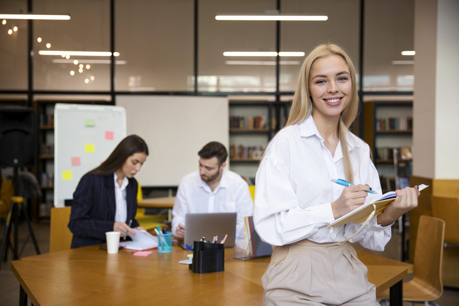 Close Up Young Business Person Doing Internship